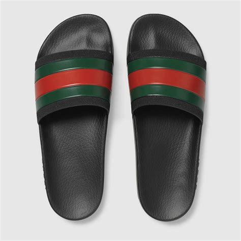 all black gucci slides mens|men's gucci slides size 10.